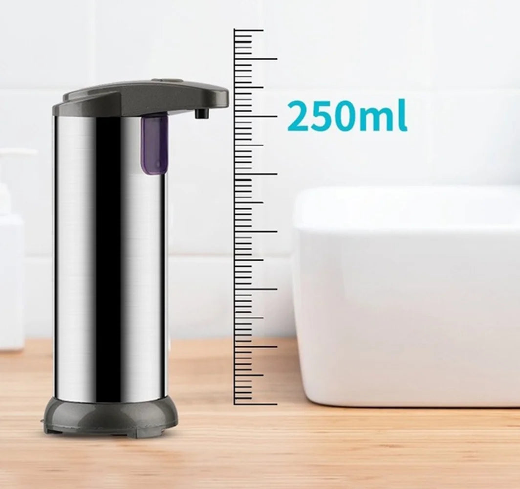 Automatic Liquid Soap Dispenser Touchless Battery Operated Stainless Steel Silver